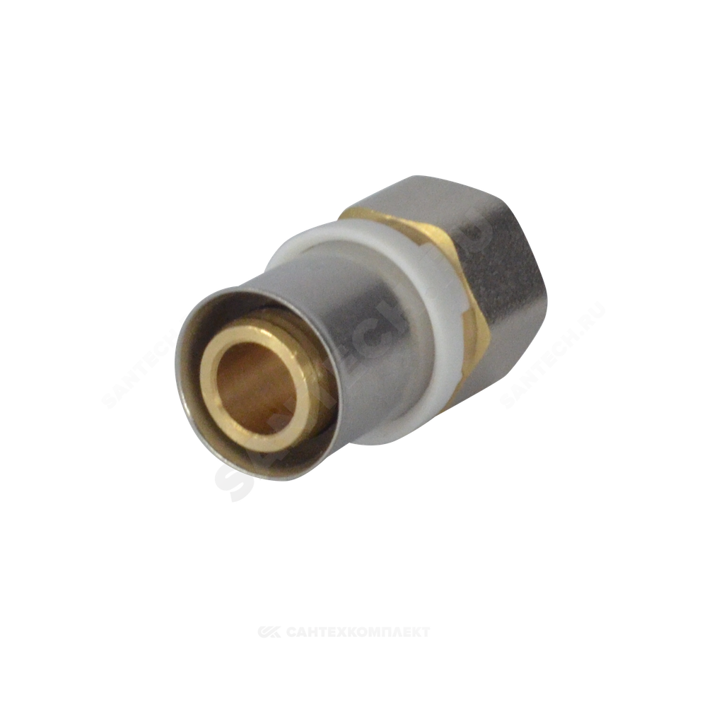 Муфта МП латунь никель пресс Дн 16х1/2" ВР ГОСТ 32415-2013 8002 Aquasfera 8002-01