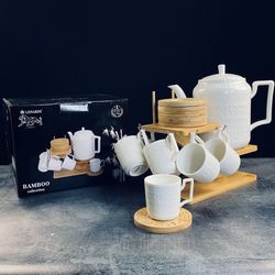 Lenardi 140-142 Кофейный набор 13пр.130 мл на подставке BAMBOO в под.уп.(х6)Фарфор