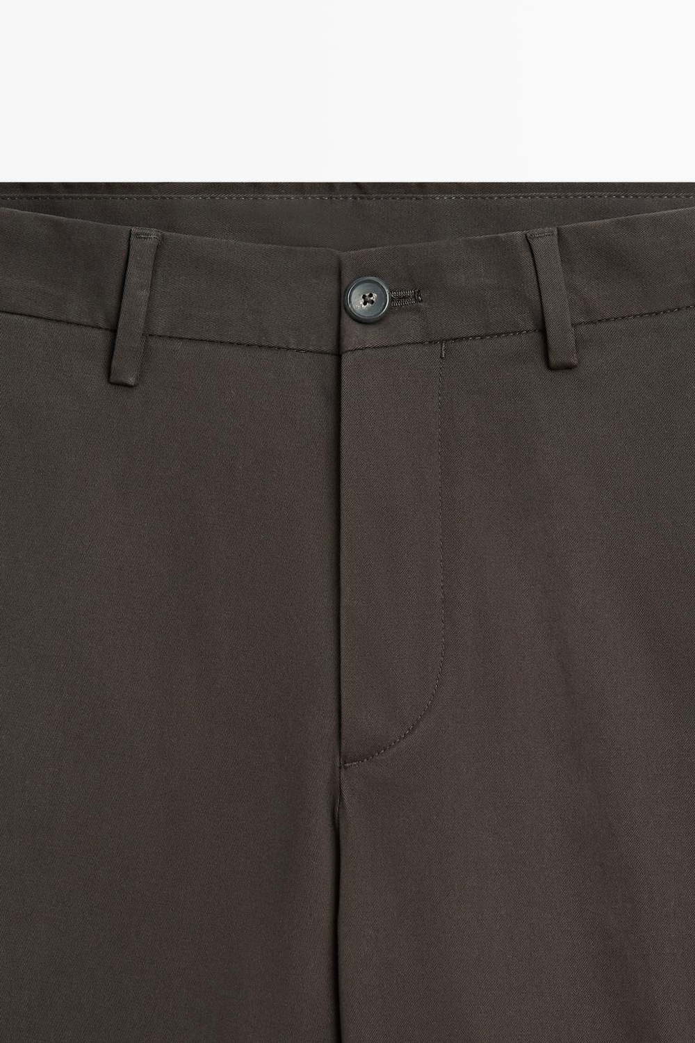 Massimo Dutti Зауженные брюки из смесового хлопка, коричневый