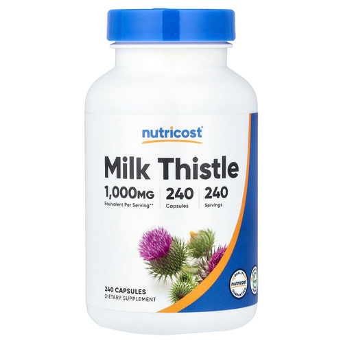 Nutricost, Расторопша, 1000 мг, 240 капсул