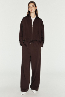 ZARA ШИРОКИЕ БРЮКИ С ЭЛАСТИЧНЫМ ПОЯСОМ, КОРИЧНЕВЫЙ