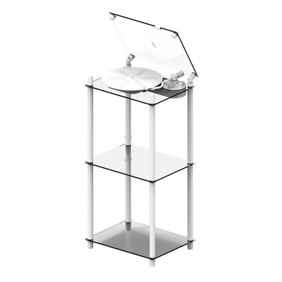 Transparent Transparent Turntable Stand White