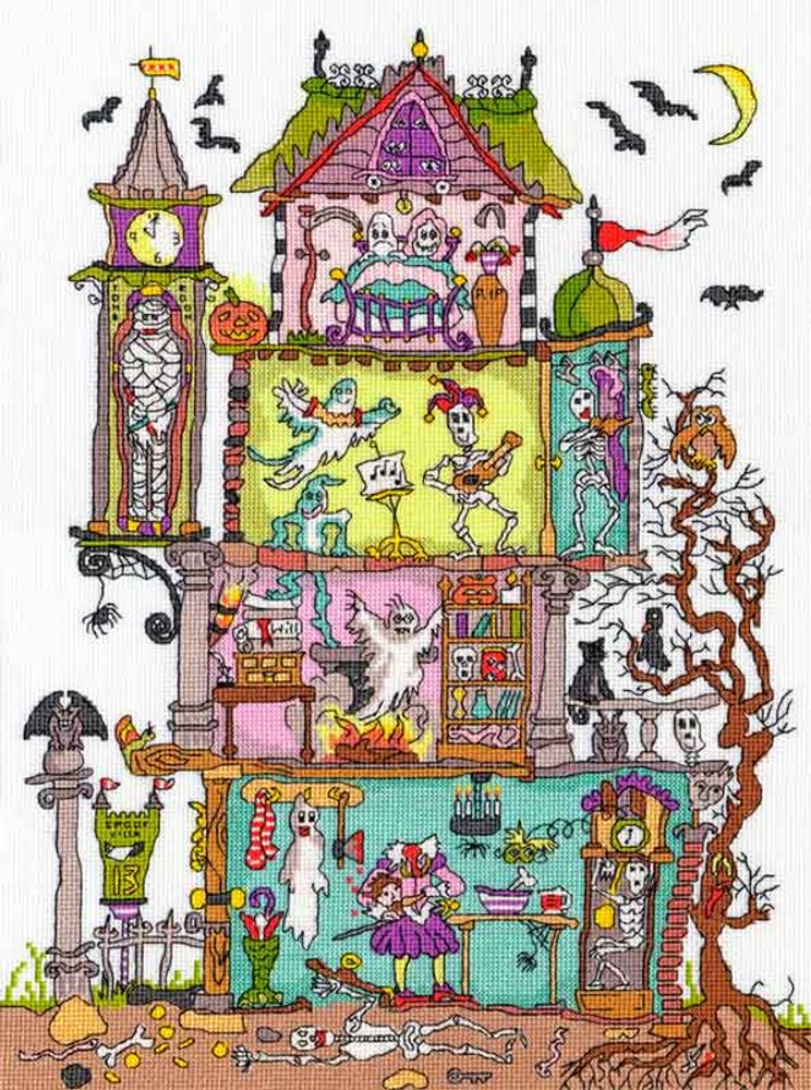 Набор для вышивания нитками Bothy Threads, Cut Thru Haunted House (Дом с привидениями), 26х35 см Набор для вышивания нитками Bothy Threads, Cut Thru Haunted House (Дом с привидениями), 26х35 см