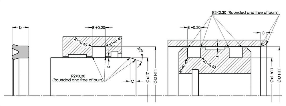 A101-085/8 NBR Симметричное уплотнение 85-100-10/11
