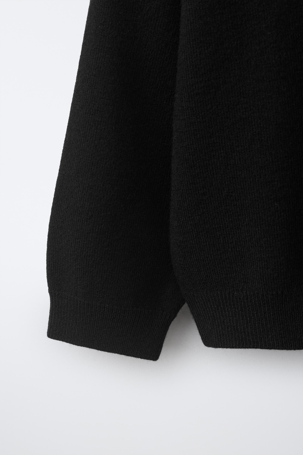 ZARA ОДНОТОННАЯ ТРИКОТАЖНАЯ РУБАШКА ПОЛО, ЧЕРНЫЙ