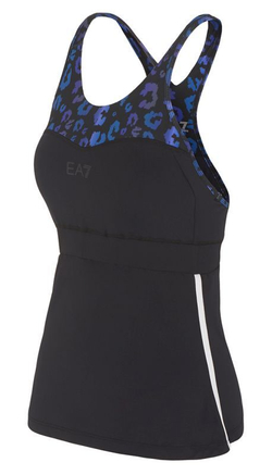 Женский топ теннисный EA7 Women Jersey Tank - черный