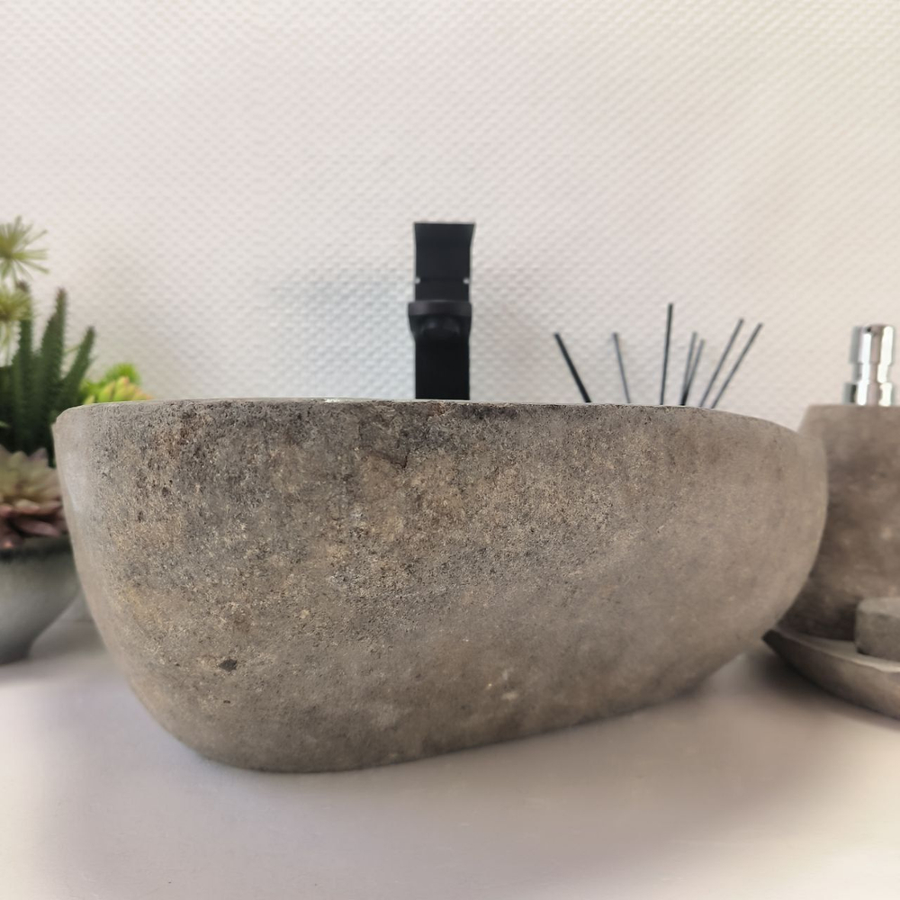 Раковина из речного камня RS-63886 (43x39x15) из натурального камня