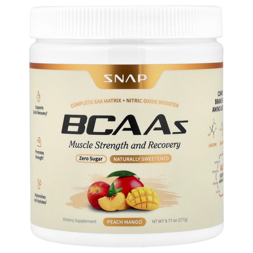 Snap Supplements, BCAA, со вкусом персика и манго, 277 г (9,77 унции)