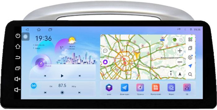 Магнитола для Hyundai Verna 2006-2010 (рамка серебро) - FarCar монитор 12.3" 2K QLED на Android 14, Быстрая, CarPlay, 4G SIM-слот