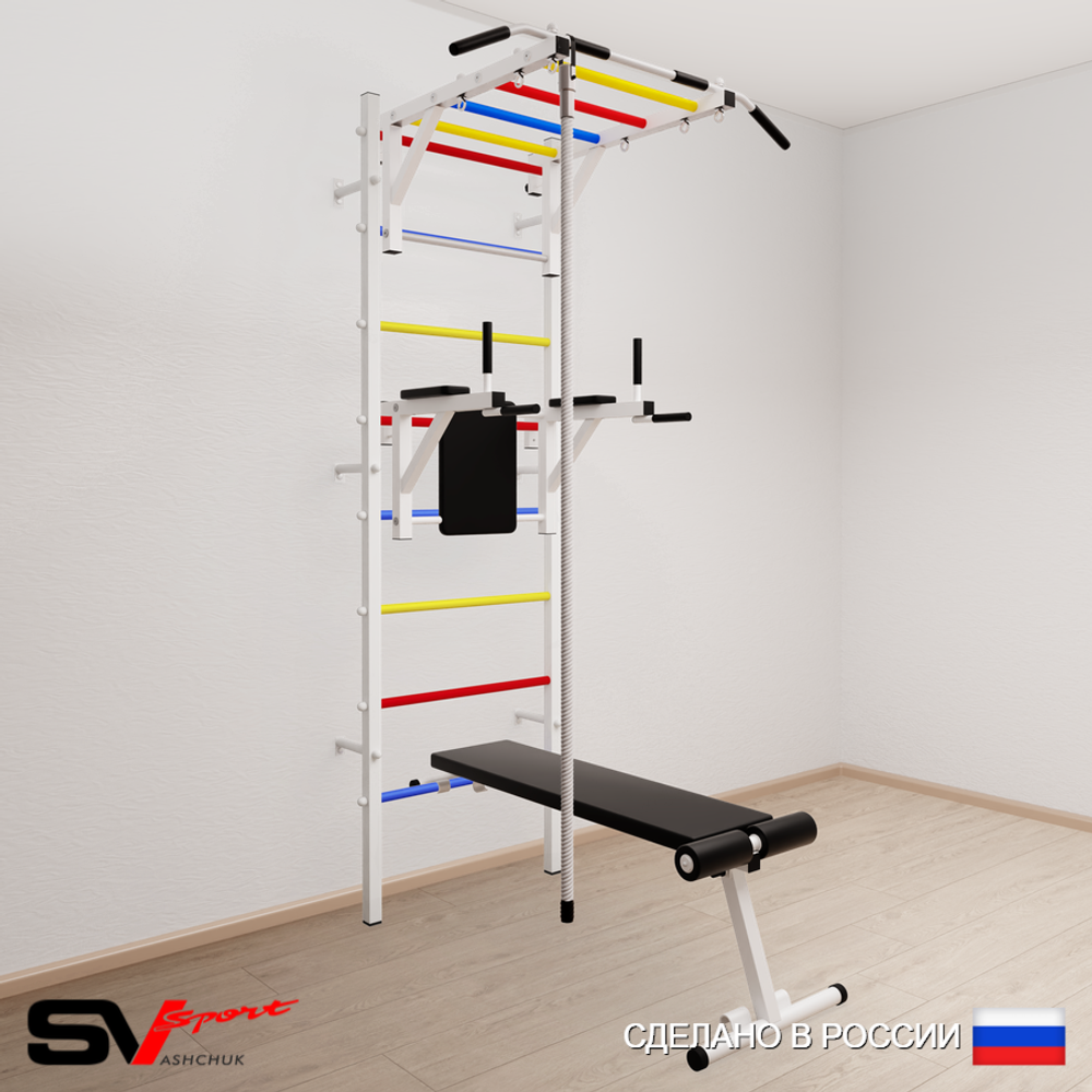 Шведская стенка Sv Sport 550 (Турник рукоход/Брусья/Скамья/Канат)