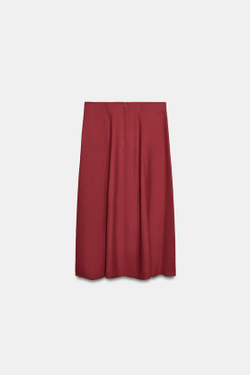 ZARA ЮБКА МИДИ — ZW COLLECTION, БУРГУНДИ