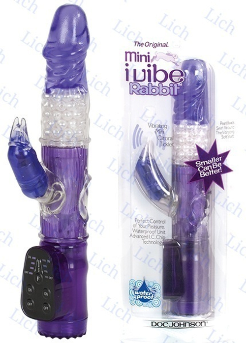 Фиолетовый вибратор-ротатор  MINI I-VIBE RABBIT