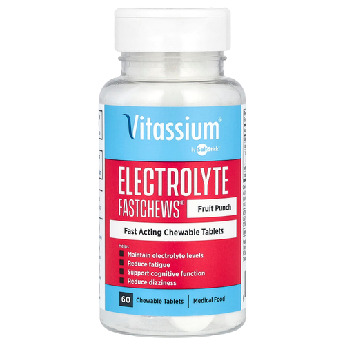 Vitassium, Electrolyte FastChews®, фруктовый пунш, 60 жевательных таблеток