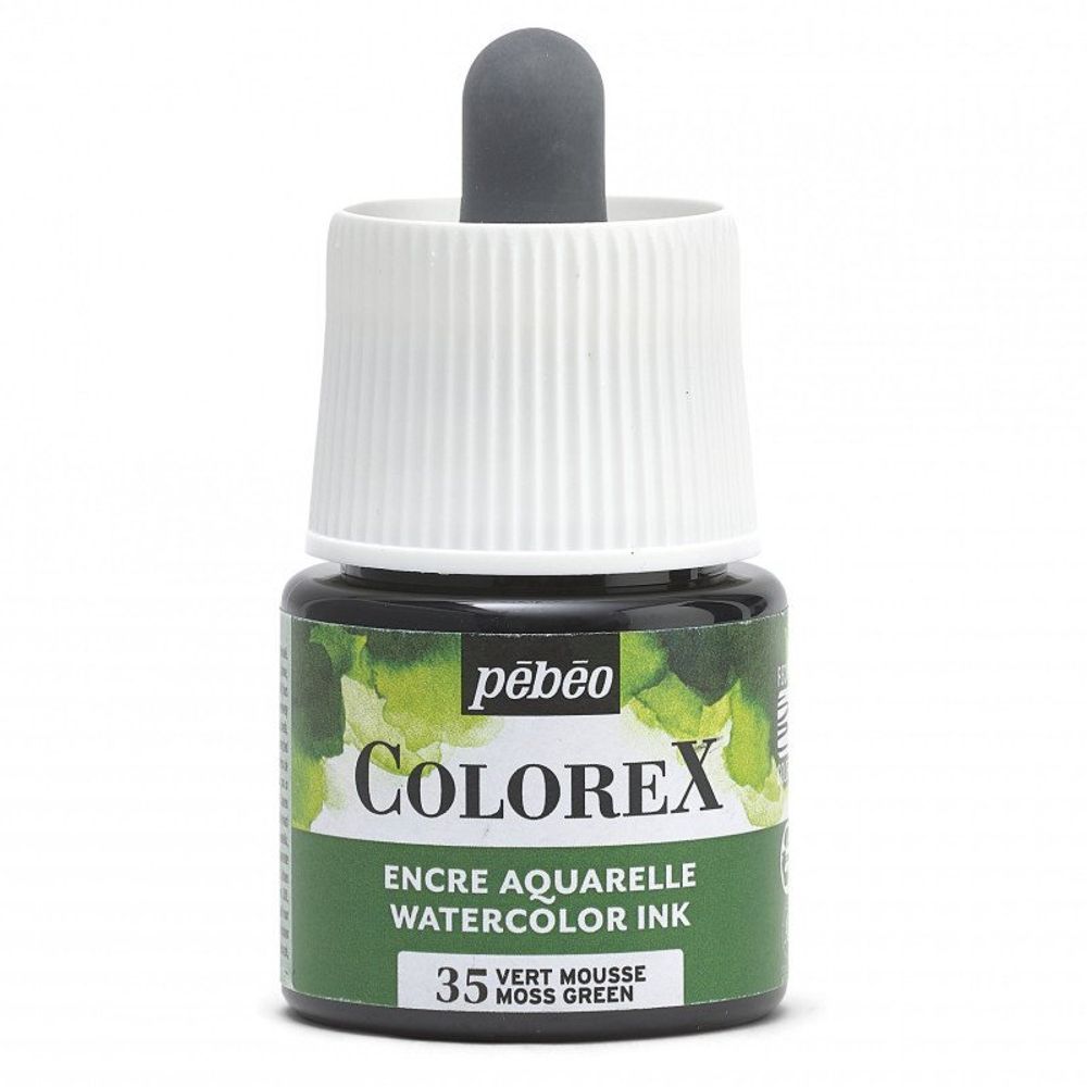 Краска акварель акварельные чернила Colorex 45 мл, зеленый мох, Pebeo 417035
