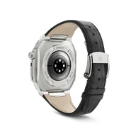 Корпус для Apple Watch ROL45 - Серебристый/Натуральная кожа