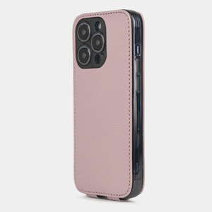 Чехол кожаный для iPhone 14 Pro Max пудрового розового цвета