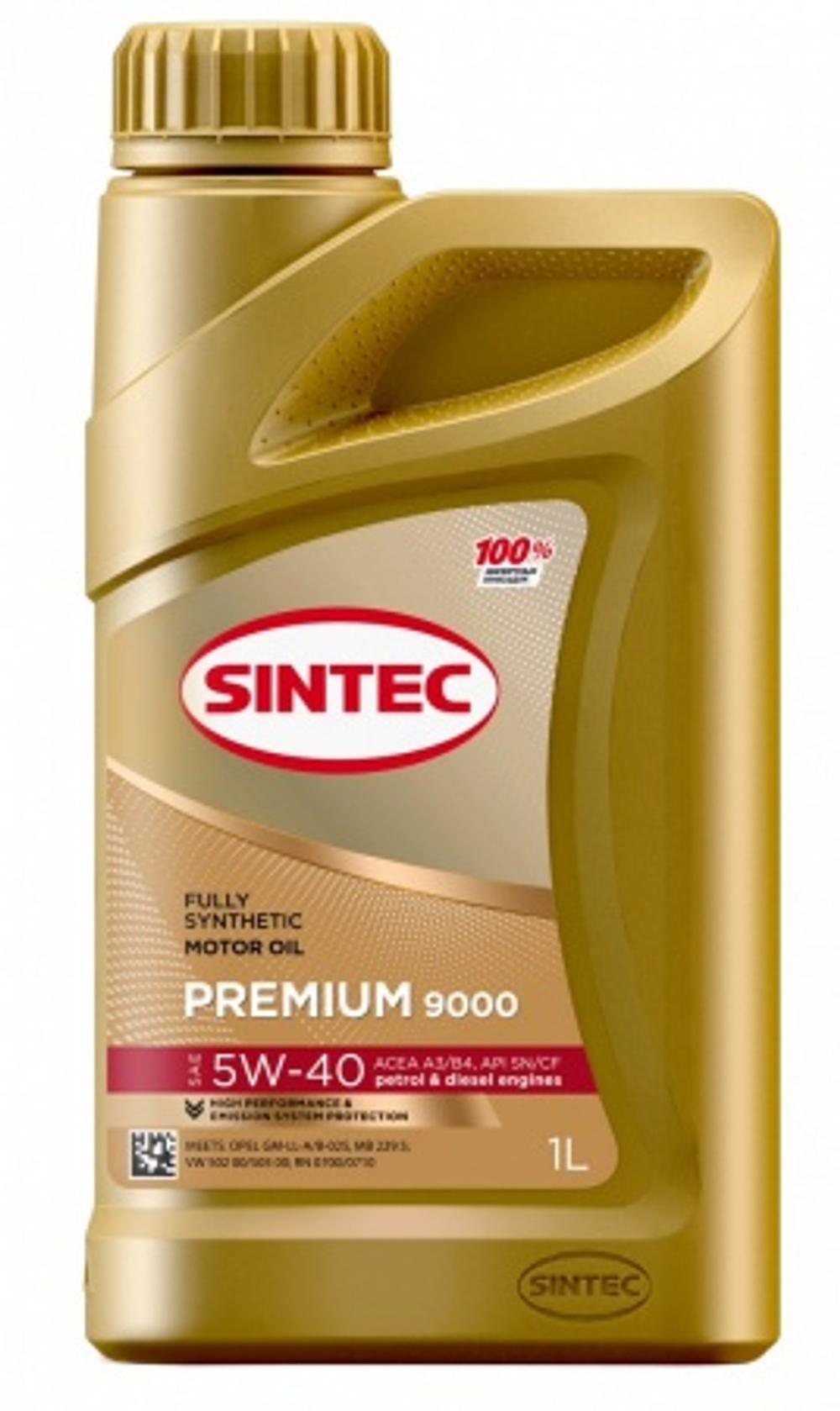 Масло моторное Sintec Premium 9000 5W-40 A3/B4 синтетика 1л 600106