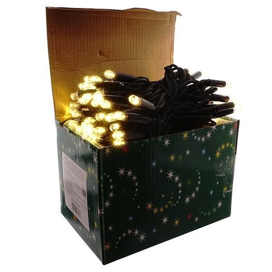 Электрогирлянда уличная "Праздничная", 8,5 м, (100 желтых LED ламп, постоянное свечение, 5W, шнур черный, без сил. кабеля)
