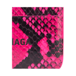 Balenciaga Cow Leather Card Holder Unisex Black Red Multicolor
