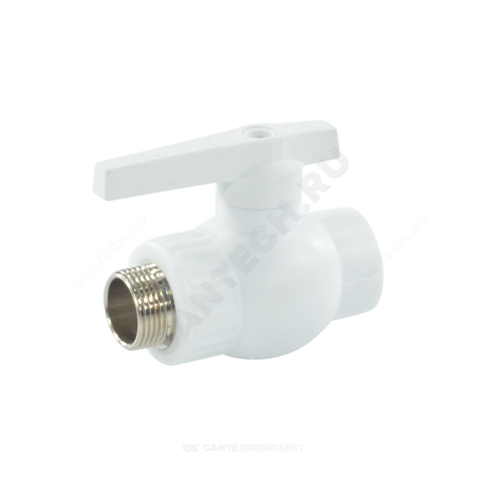 Кран шаровой PP-R белый Дн 25х3/4" Ру25 НР VALFEX 10144225