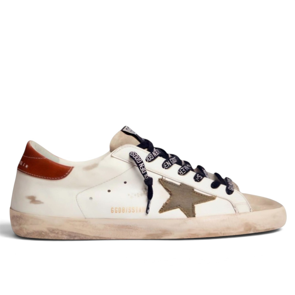Golden Goose Superstar Olive Green Canvas Star