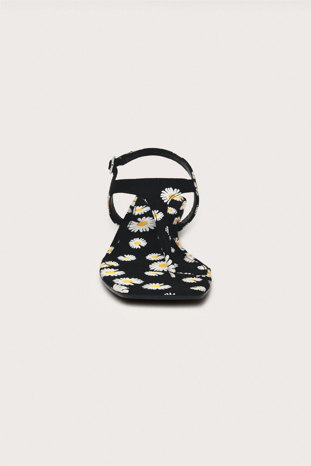 ZARA БОСОНОЖКИ НА КАБЛУКЕ С ПРИНТОМ — LIMITED EDITION, ЧЕРНЫЙ