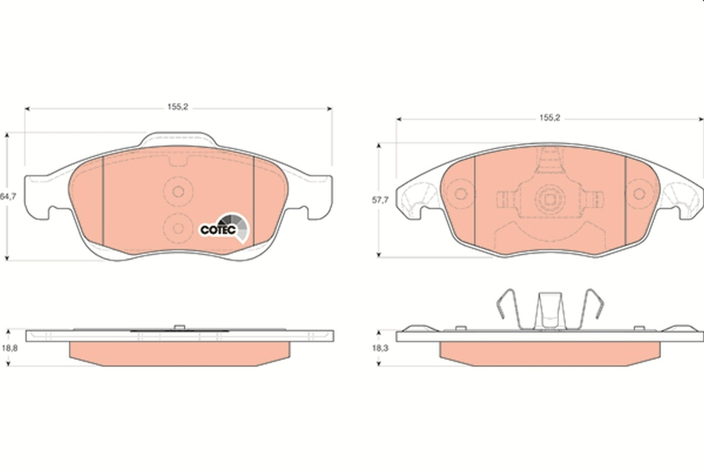 TRW - GDB1690-TRW - Brake Pad Set, disc brake