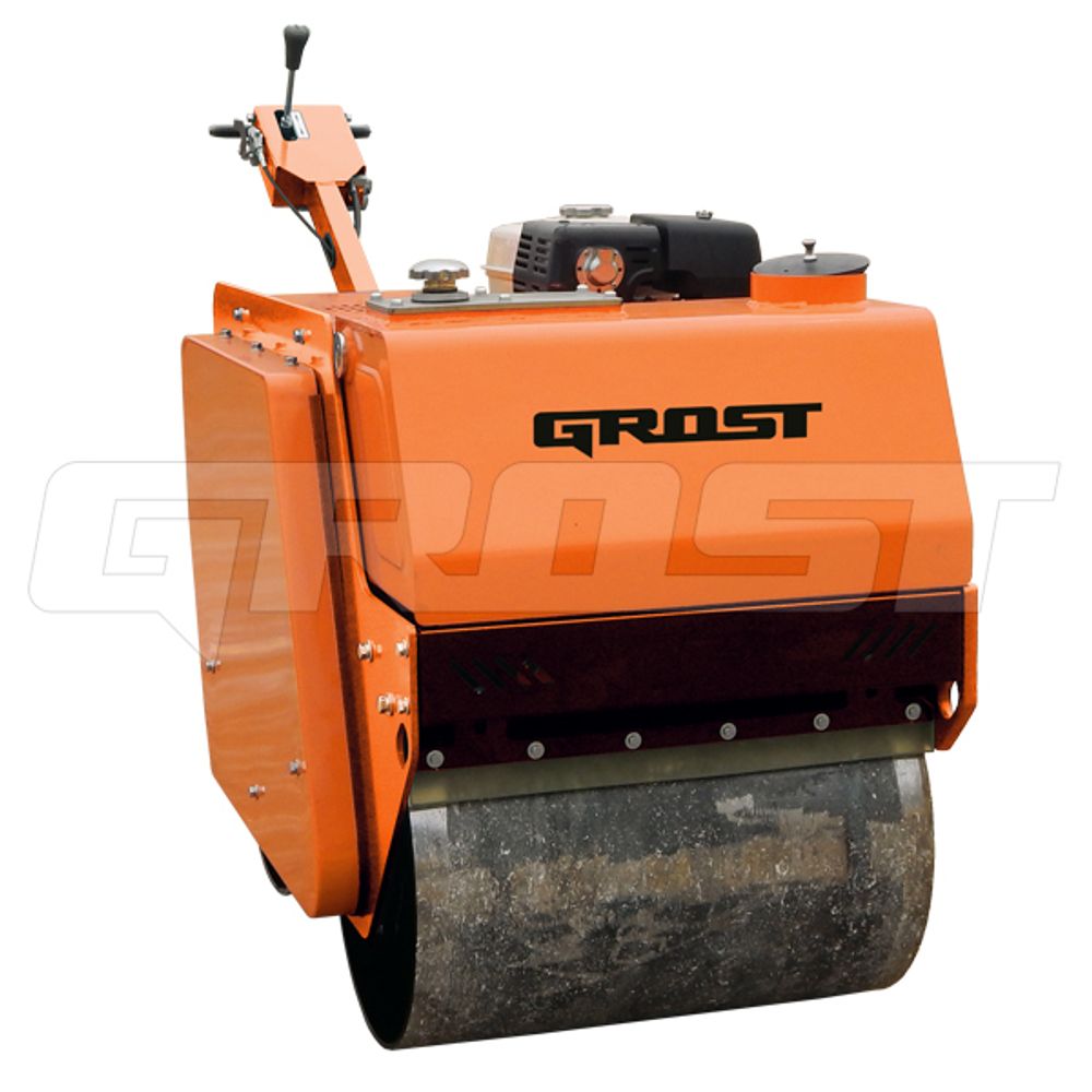 Виброкаток ручной GROST VR500 двухвальцовый бензиновый - [545 кг / Honda GX160]