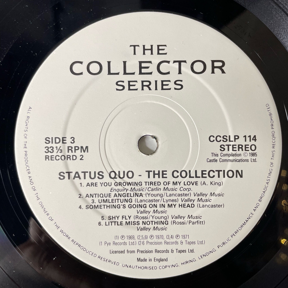 Винтажная виниловая пластинка LP Status Quo The Collection (Англия 1985)