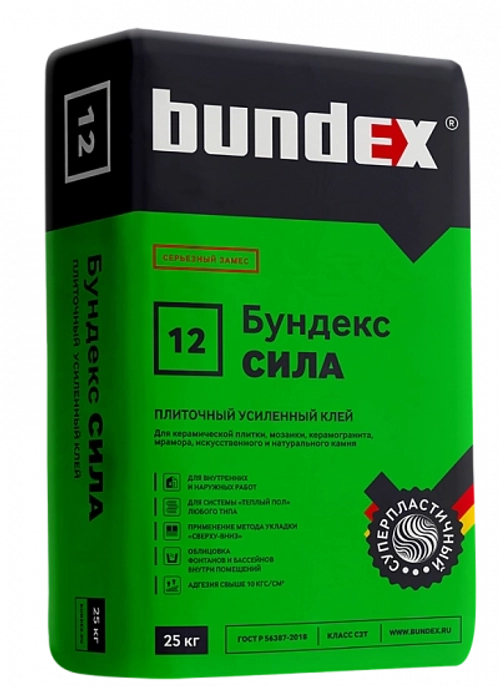 Клей плиточный "Бундекс Сила", 25 кг