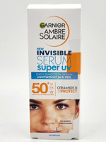Сывортока для лица солнцезащитная SPF 50 Garnier Super UV Invisible Serum  с керамидами 30 мл (Франция)