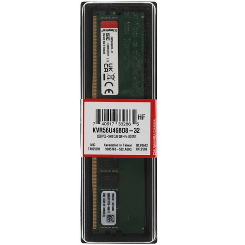 Модуль памяти DIMM DDR5 32Gb, 5600Mhz, Kingston ValueRam (KVR56U46BD8-32)