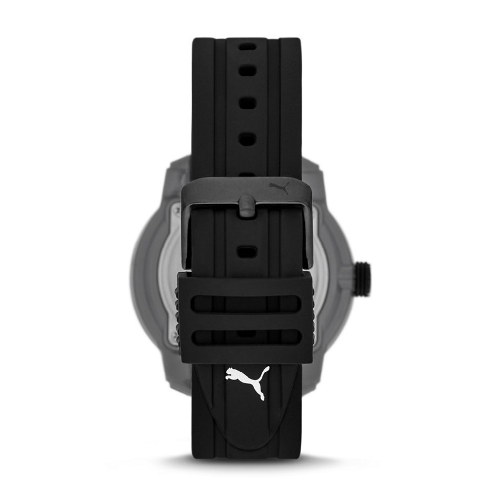 PUMA Wrist Watch Quartz Movement Rubber Band Strap 45mm Black Dial Men"s Watches P6018