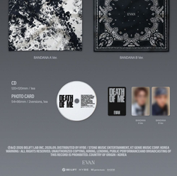 (ПРЕДЗАКАЗ) Альбом EVAN - DEATH OF ME 1st Mini Album BANDANA 2 Version SET
