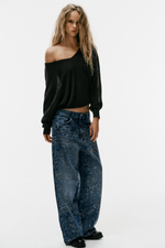 ДЖИНСЫ TR BAGGY СО СРЕДНЕЙ ПОСАДКОЙ И СТРАЗАМИ — ZARA