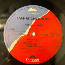 Винтажная виниловая пластинка LP Jean Michel Jarre Revolutions (Германия 1988)