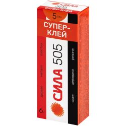 Супер-клей СИЛА 505-6 6 г пластик туба в коробке | Клеи бытовые и универсальные