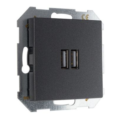USB A+A розетка, 3400 мА LAVERO CLASSIC 1012300302 антрацит