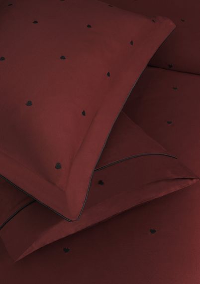 Постельное белье TIAMO красный - чёрный сатин deluxe TIVOLYO HOME Турция