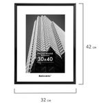 Рамка 30х40 см небьющаяся, багет 14 мм, пластик, BRAUBERG "Original", черная, 391230