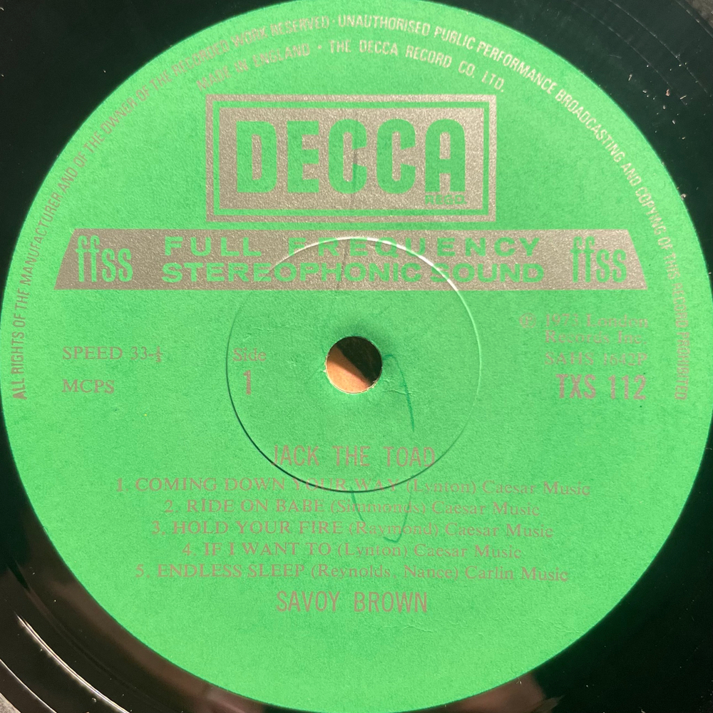 Savoy Brown ‎– Jack The Toad (Англия 1973г.)