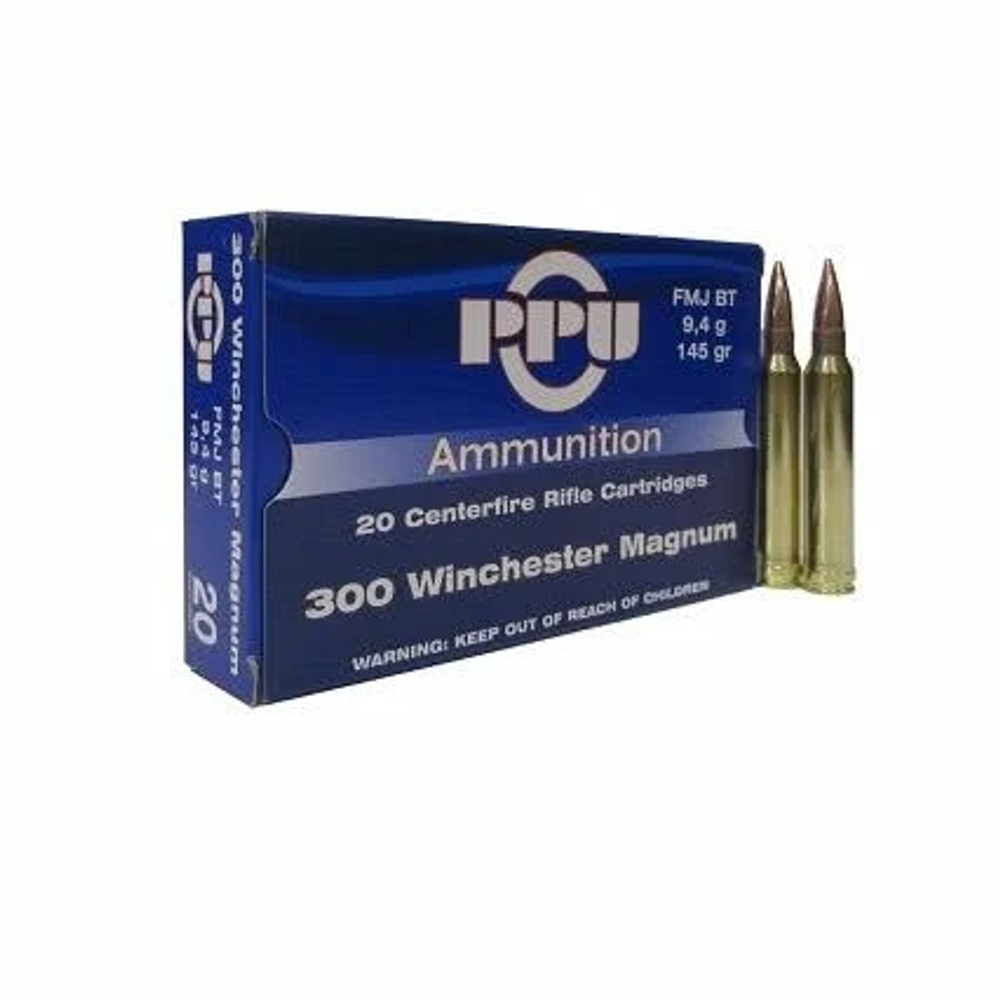 Патрон .300WM PPU пуля FMJ BT 9,4 г, коробка 20 шт.
