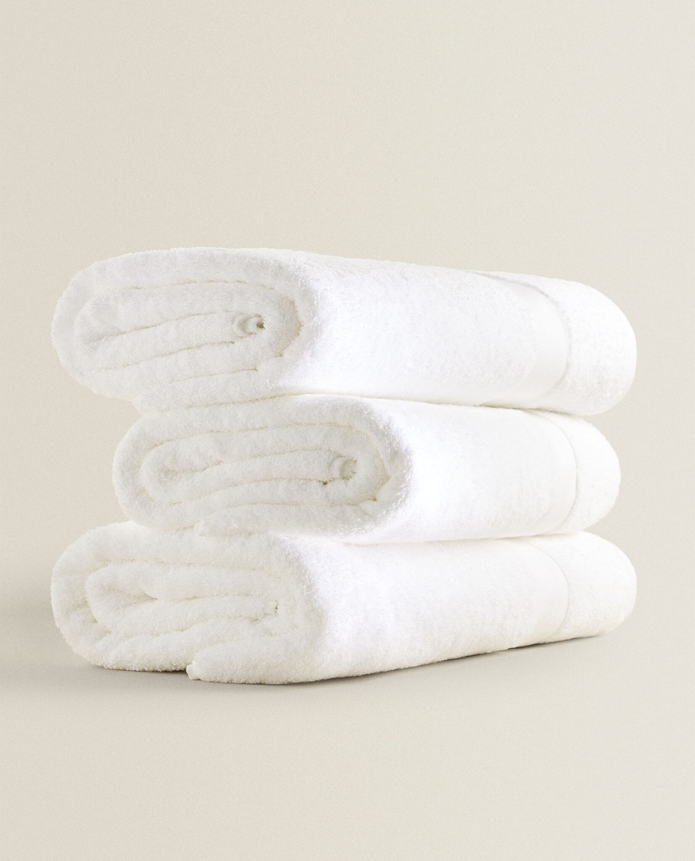 ZARA HOME (НАБОР ИЗ 3 ШТ.) ПОЛОТЕНЦЕ ИЗ ВЫСОКОКАЧЕСТВЕННОГО ХЛОПКА, БЕЛЫЙ