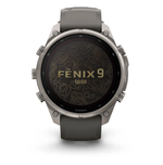 Garmin Fenix 9 PRO INREACH, 47 мм, SOLAR, Sapphire Titanium with Pebble Gray/Silver Gray Silicone Band
