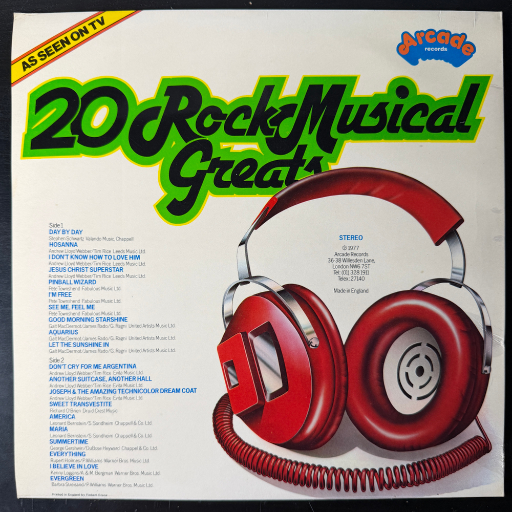 Сборник 20 Rock Musical Greats (Англия 1977г.)