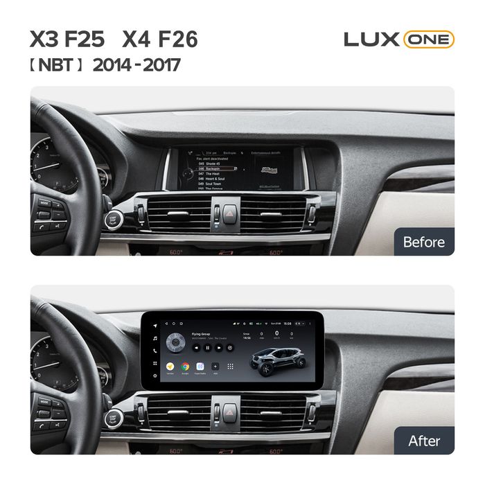 Магнитола для BMW X3 F25 2013-2017, X4 F26 2014-2018 NBT - Teyes LUX ONE ROUND монитор 12.3" 2K QLED на Android 10, Быстрая, CarPlay, 4G SIM-слот