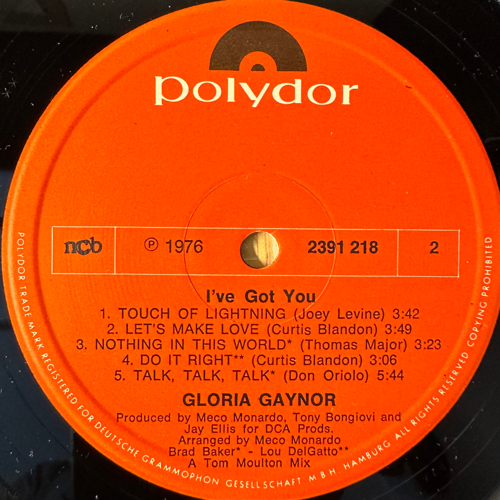 Gloria Gaynor - I've Got You (Скандинавия 1976г.)