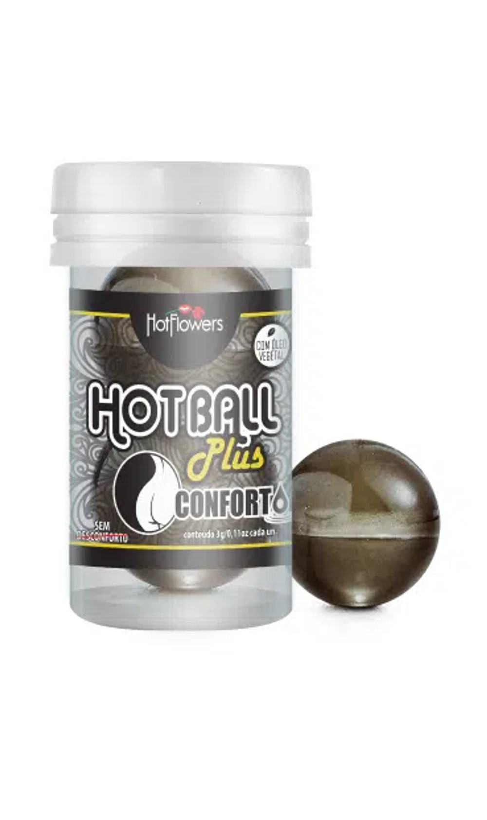 Анальный лубрикант HOT BALL CONFORTO на масляной основе в виде 2 шариков