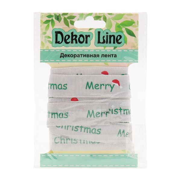 Лента репсовая (в рубчик) 15.0 мм, 3м, Merry Christmas