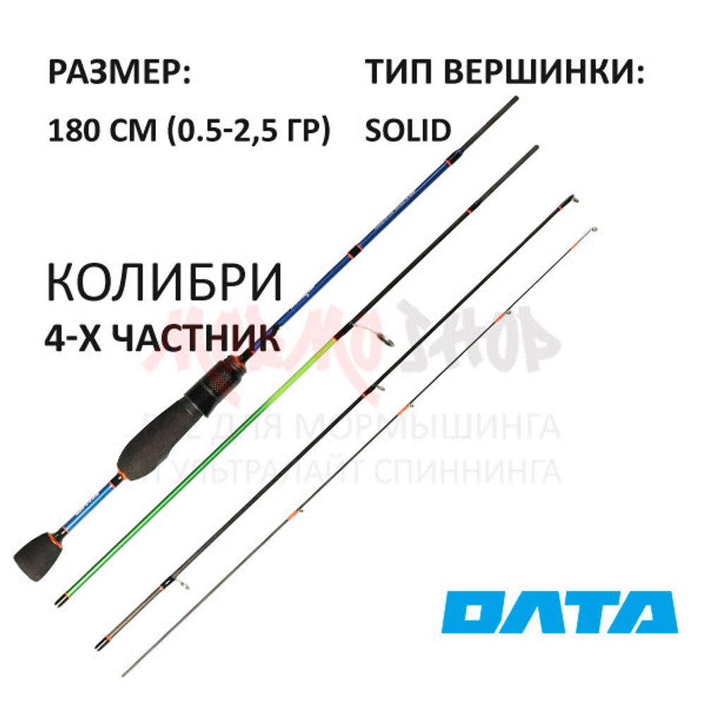 Спиннинг Колибри 180 см 0.5-2,5 гр 4-х частник от ОЛТА